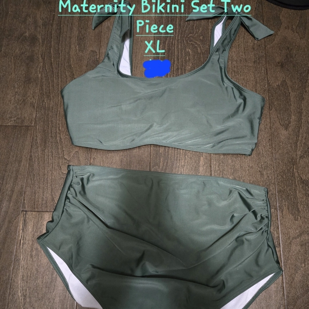 Green Maternity Bikini Set - XL